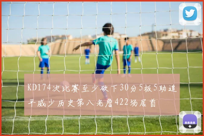 KD174次比赛至少砍下30分5板5助追平威少历史第八老詹422场居首